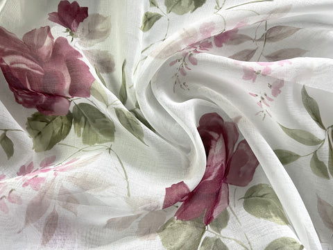 Ösenschal BxH 140x245cm Rosen rot 2643