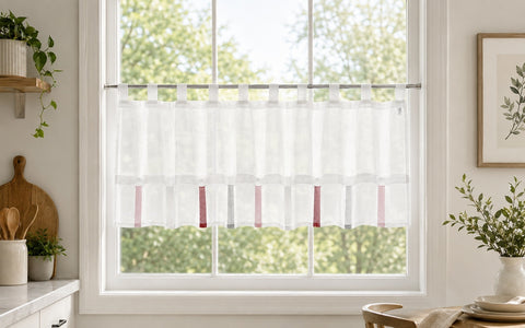 Design Schlaufen Scheibengardine rose taupe BxH 45x150cm