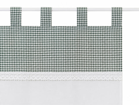 Design Schlaufen Scheibengardine Landhaus grün BxH 48x140cm
