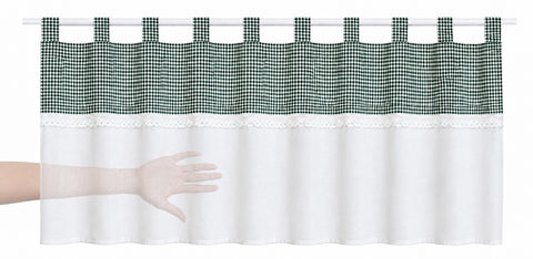 Design Schlaufen Scheibengardine Landhaus grün BxH 48x140cm