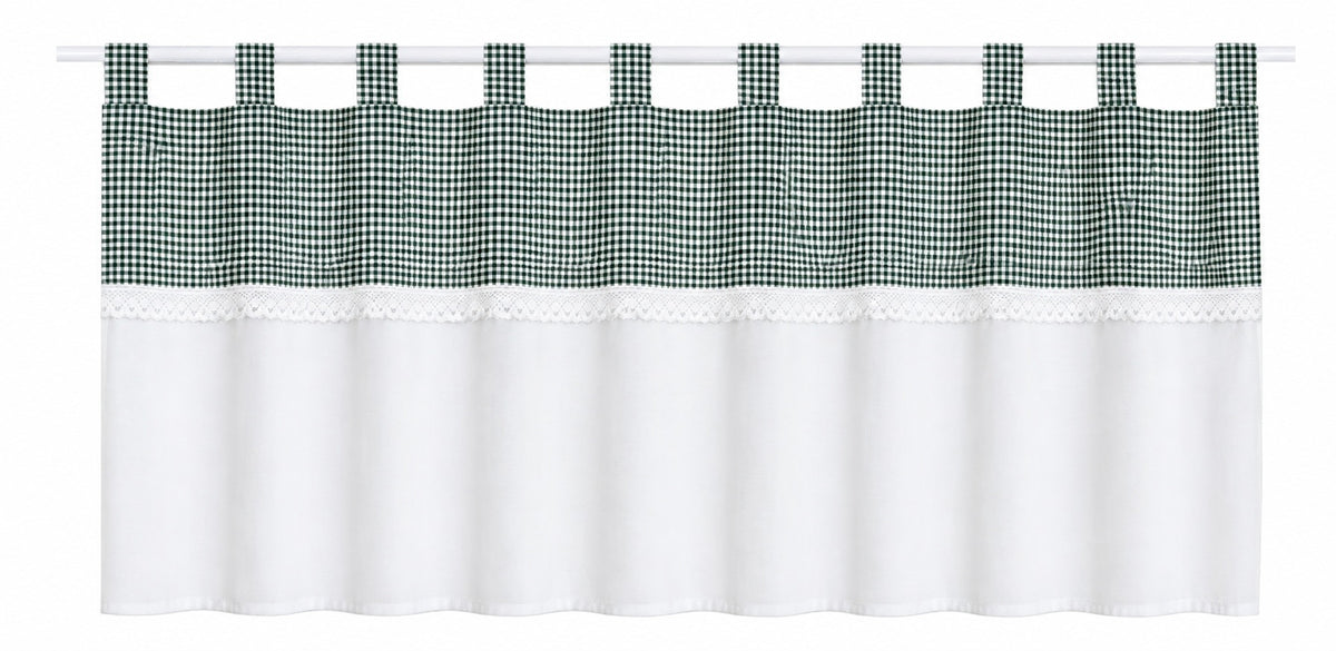 Design Schlaufen Scheibengardine Landhaus grün BxH 48x140cm