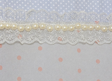 Scheibengardine Schlaufen Panneaux Kleinfenster HxB 48x140 apricot Perlen Bistro