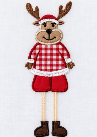 Cafehaus mit Schlaufen Elch Scheibengardine Weihnachten Rentier BxH 120x45cm