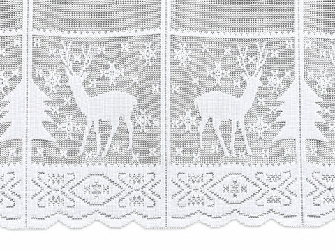 Scheibengardine Hirsch Schneeflocke HxB 50x140cm 2358