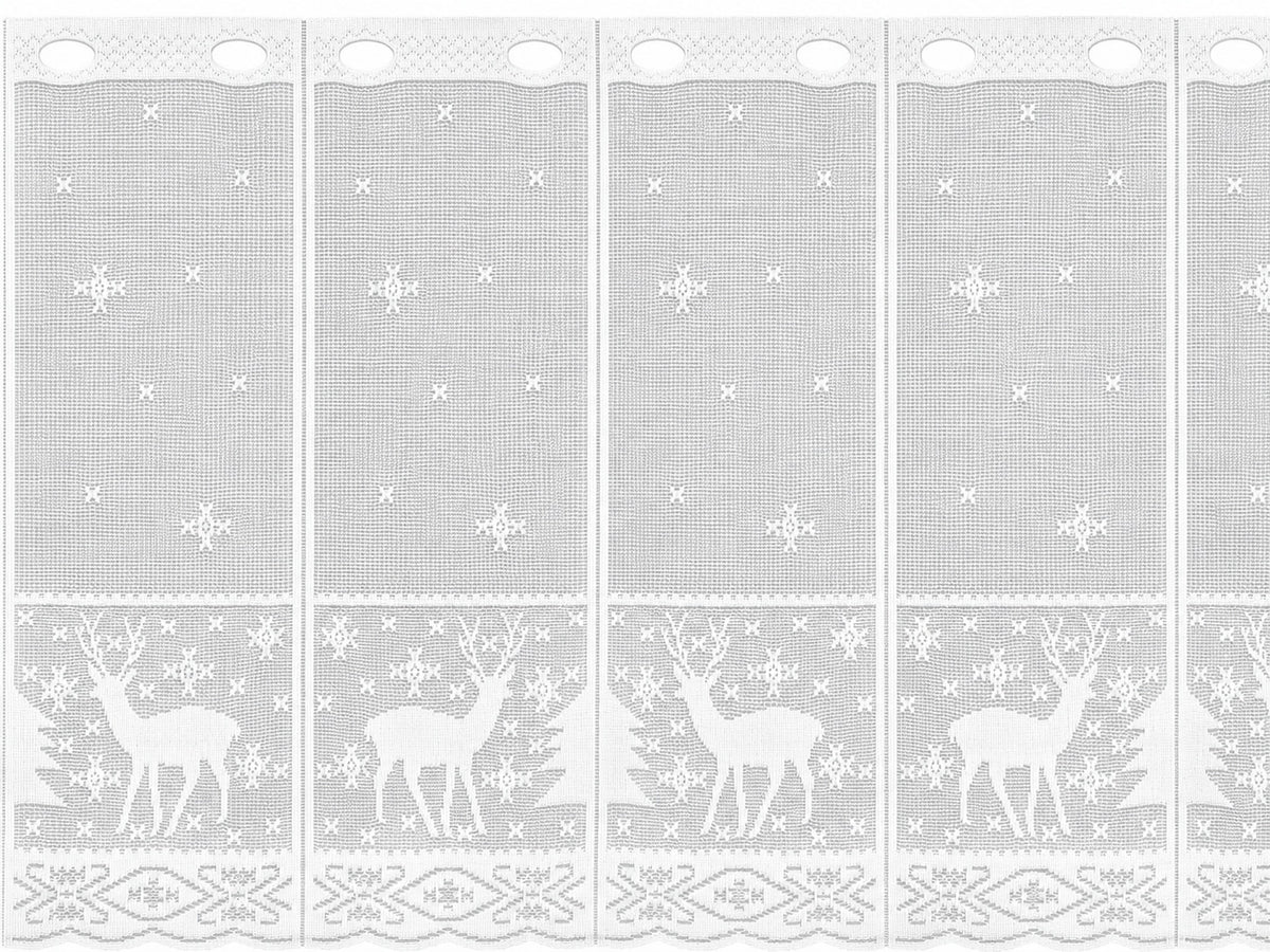 Scheibengardine Hirsch Schneeflocke HxB 50x140cm 2358