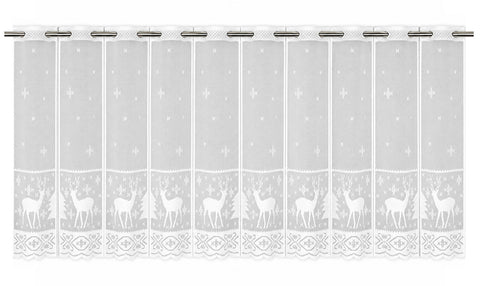 Scheibengardine Hirsch Schneeflocke HxB 50x140cm 2358