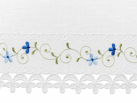 Scheibengardine Mara blau Leinenoptik HxB 150x45cm