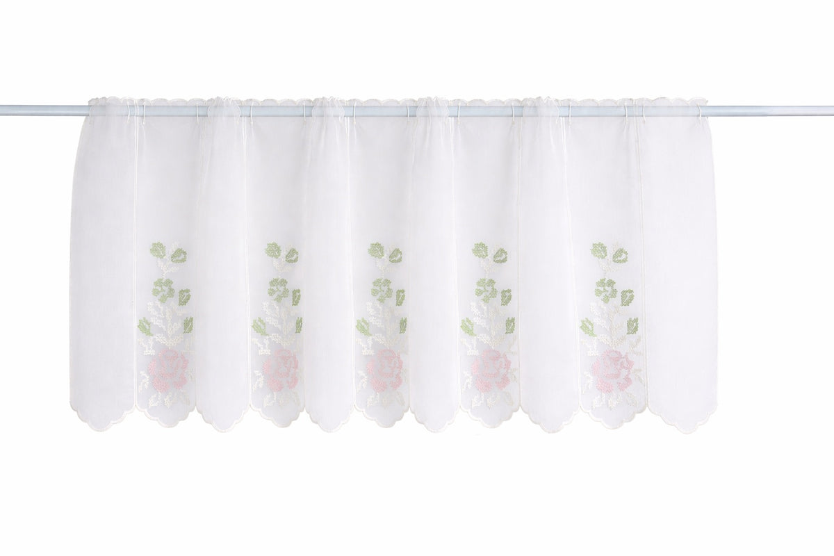 Scheibengardine Stick Rose creme nach Maß