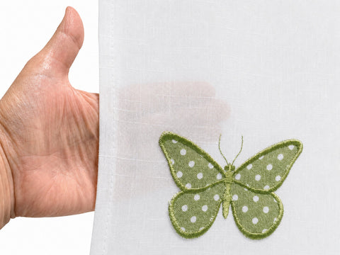 Design Scheibengardine Landhaus Schmetterling HxB 48x140cm