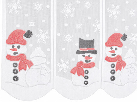 Scheibengardine Schneemann HxB 50x140cm Winter Schnee Flocke