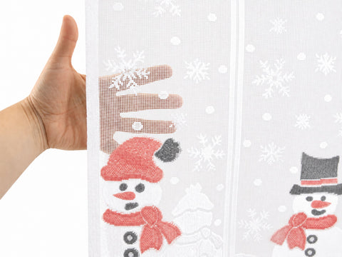 Scheibengardine Schneemann HxB 50x140cm Winter Schnee Flocke