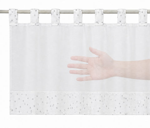 Design Schlaufen Scheibengardine kleine Sterne (leuchtend)