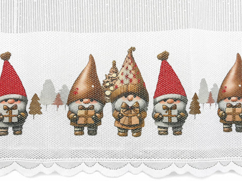 Scheibengardine Wichtel Weihnachten HxB 50x140cm 2373