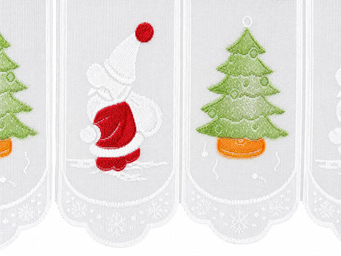Scheibengardine Weihnachtsbaum Weihnachtsmann HxB 50x140cm