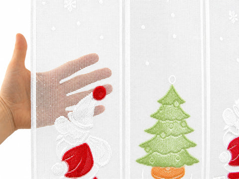 Scheibengardine Weihnachtsbaum Weihnachtsmann HxB 50x140cm
