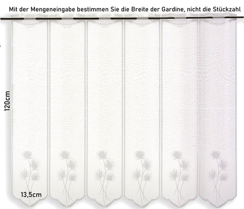 Scheibengardine Jacquard Blume nach Maß