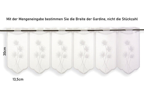 Scheibengardine Jacquard Blume nach Maß
