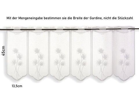 Scheibengardine Jacquard Blume nach Maß