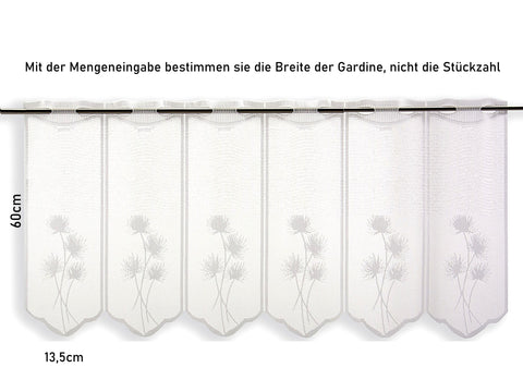 Scheibengardine Jacquard Blume nach Maß