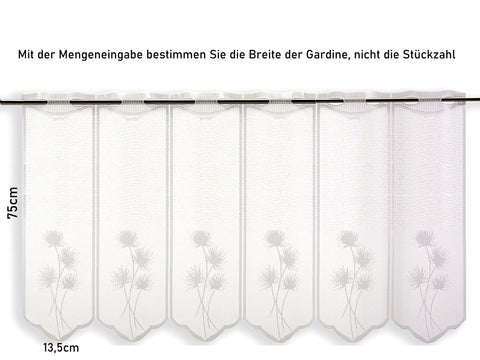 Scheibengardine Jacquard Blume nach Maß