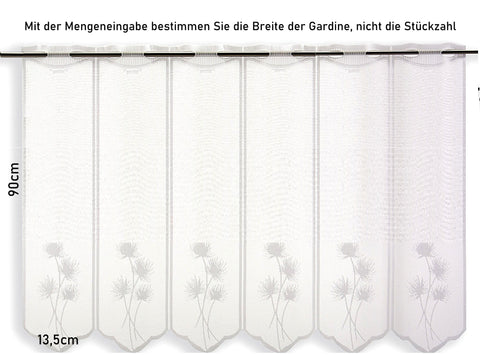 Scheibengardine Jacquard Blume nach Maß
