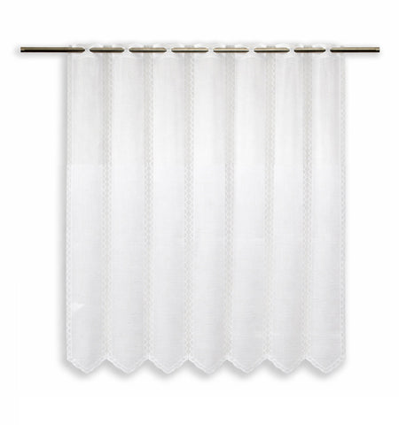 Nach Maß Scheibengardine weiß Höhe 30/45/60/90cm 7002