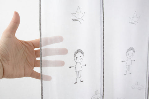 nach Maß Scheibengardine Kinder Höhe 45/60cm