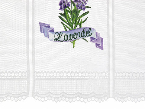 nach Maß Scheibengardine Lavendel Höhe 45/60cm Bistro Panneau lila Jacquard