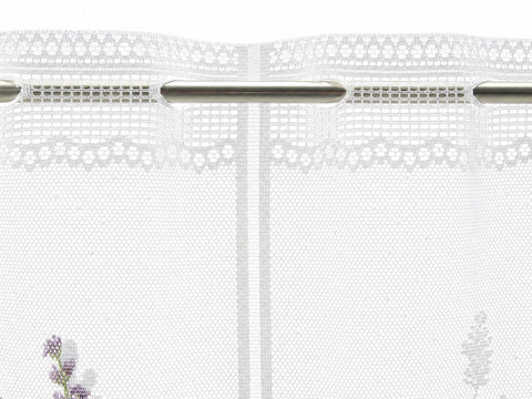 nach Maß Scheibengardine Lavendel Höhe 45/60cm Bistro Panneau lila Jacquard