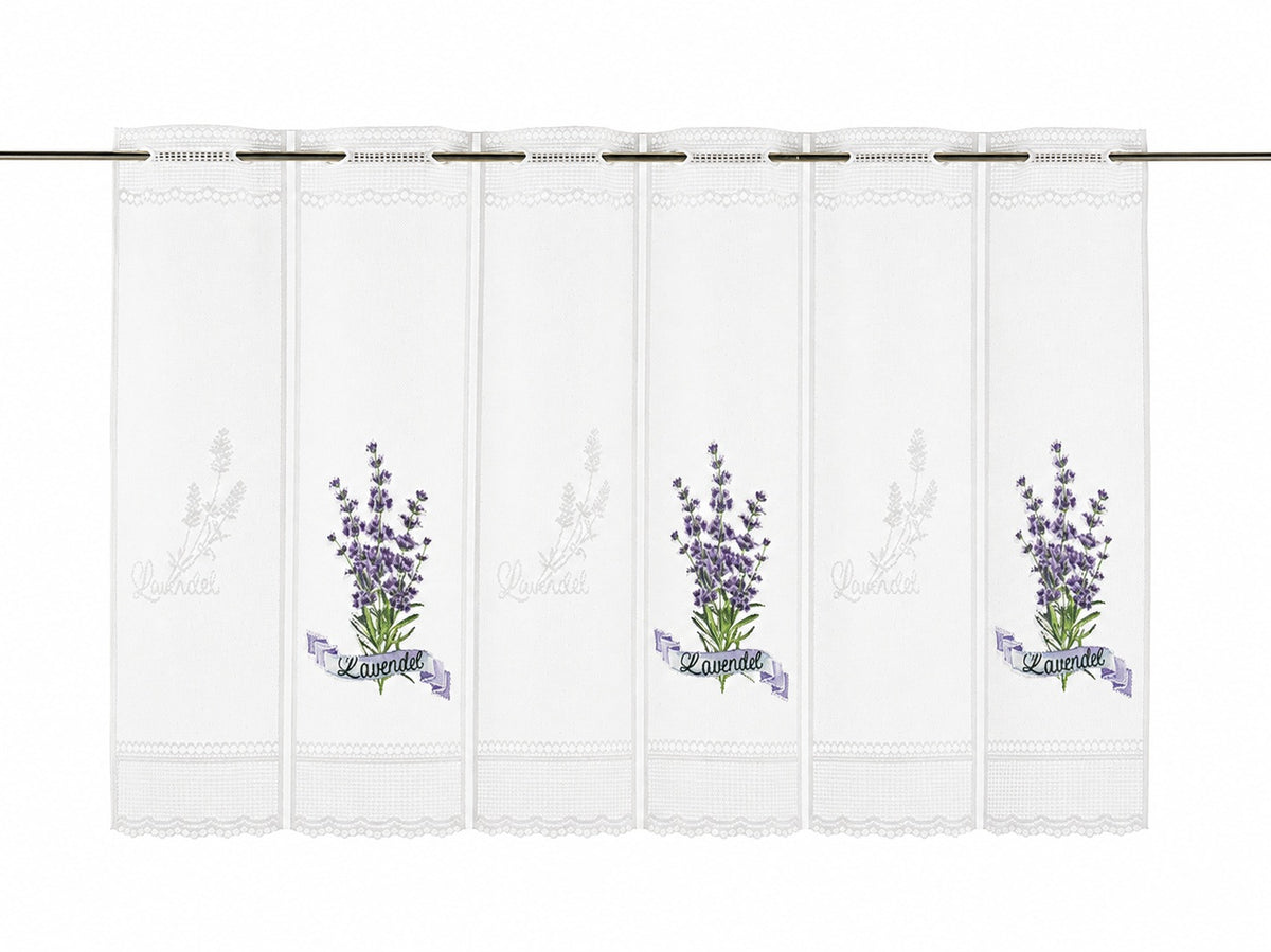 nach Maß Scheibengardine Lavendel Höhe 45/60cm Bistro Panneau lila Jacquard