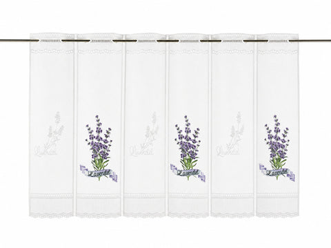 nach Maß Scheibengardine Lavendel Höhe 45/60cm Bistro Panneau lila Jacquard