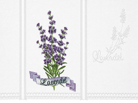 nach Maß Scheibengardine Lavendel Höhe 45/60cm Bistro Panneau lila Jacquard