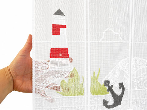 Scheibengardine Leuchtturm HxB 45x135cm