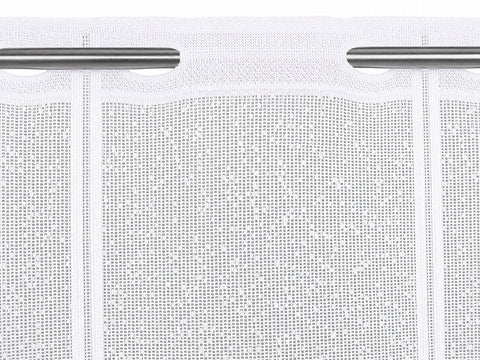 Nach Maß Scheibengardine Jacquard Bistrogardine Margerite gelb weiß Höhe 45/60cm