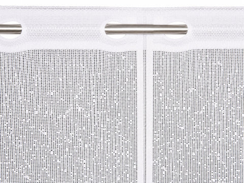 Nach Maß Scheibengardine Jacquard Bistrogardine Margerite weiß Höhe 45/60cm
