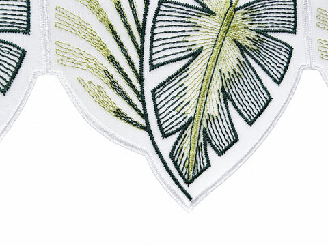 nach Maß Scheibengardine Monstera grün Höhe 45cm