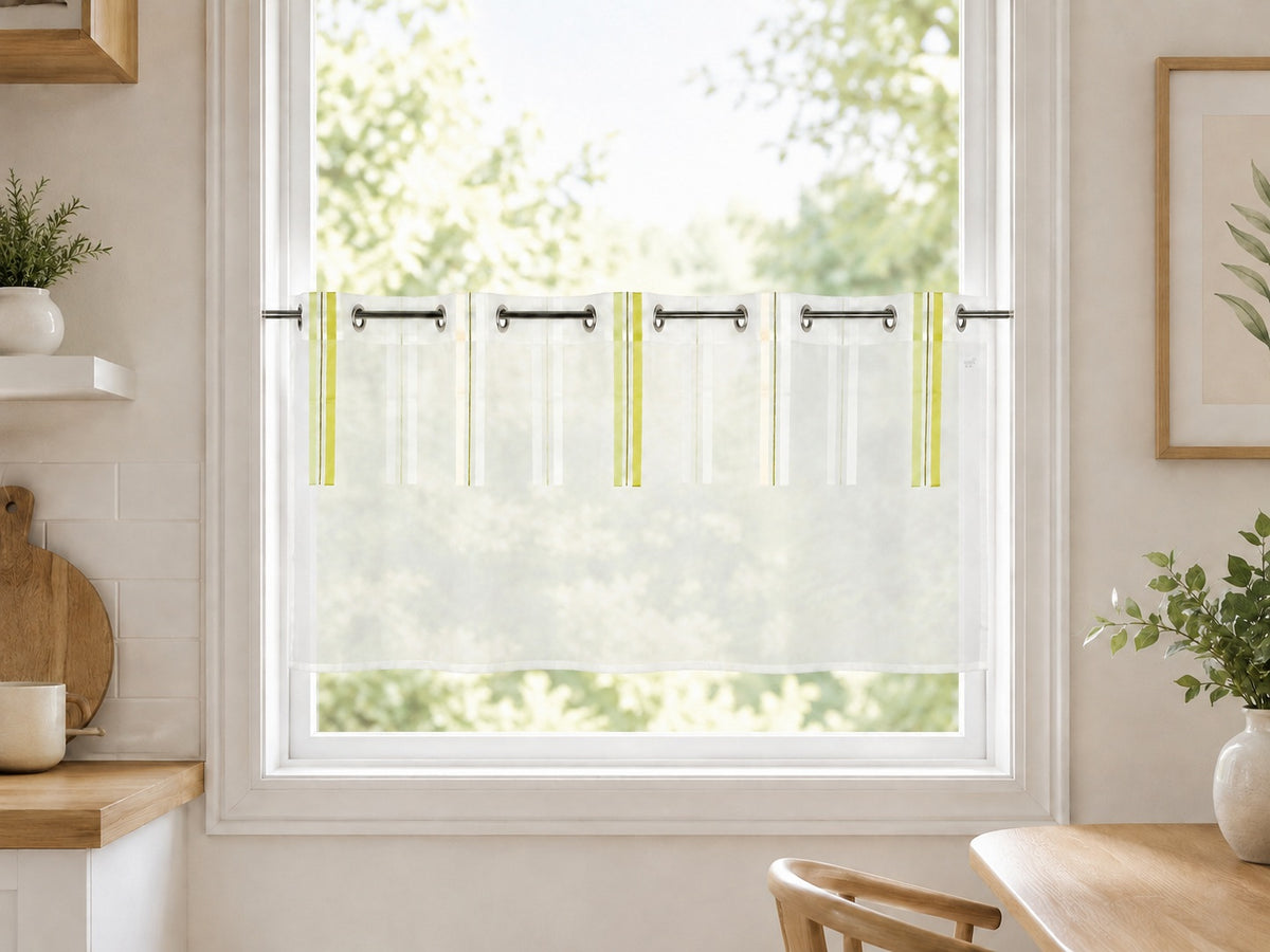 Design Scheibengardine grün HxB 50x150cm
