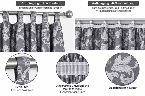 Schlaufenschal Lyon silber BxH 140x245cm