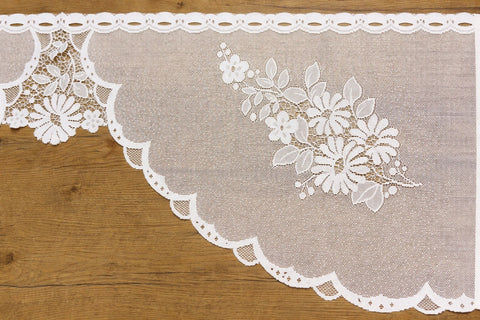 Scheibengardine C Bogen Set 2 tlg. weiß BxH 140x50cm
