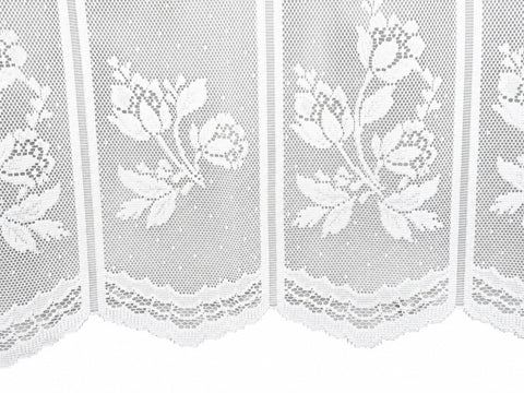 Scheibengardine Jacquard Blumen weiß HxB 45x150cm