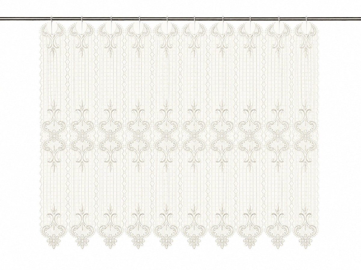 nach Maß Scheibengardine Häkeloptik creme Höhe 45/60cm 223