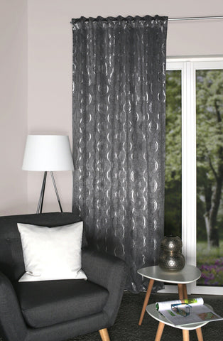 Verdunkelungschal mit Foliendruck grau / silber BxH 140x245cm