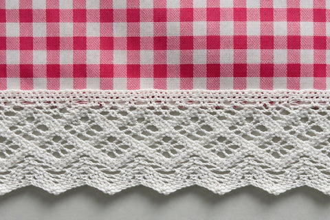 Scheibengardine Landhaus rot weiß HxB 30x140cm