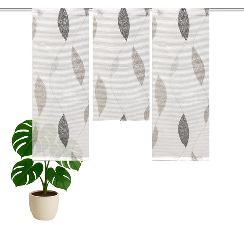 Mini Flächenvorhang Set abstrakt stein grau 3-tlg.