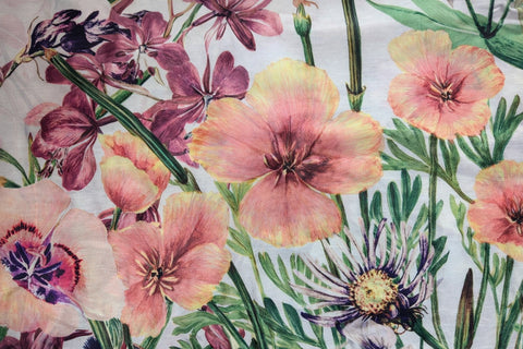 Fertigschal Evi Blumen rosa BxH 135x245cm