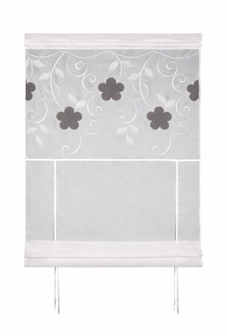 Bändchenraffrollo Lara weiß Silber BxH 60x120cm