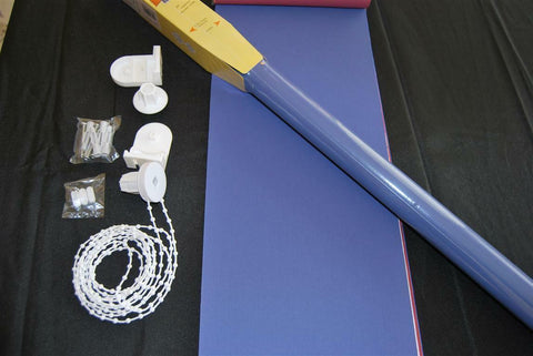 Rollo Seitenzug Verdunkelungsrollo blau BxH 82x180cm für Wand/Decken