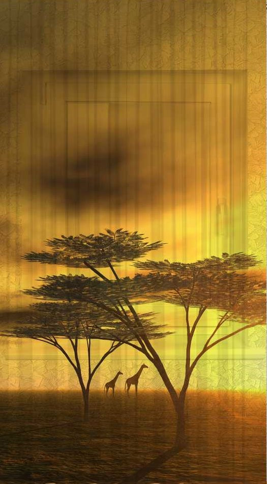 Schal mit Druckmotiv Afrika Giraffe BxH 135x245cm (transparent)