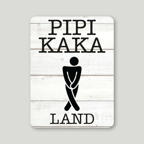 2er Set Alu Dibond Türschild Pipi Kaka Land 12x16cm