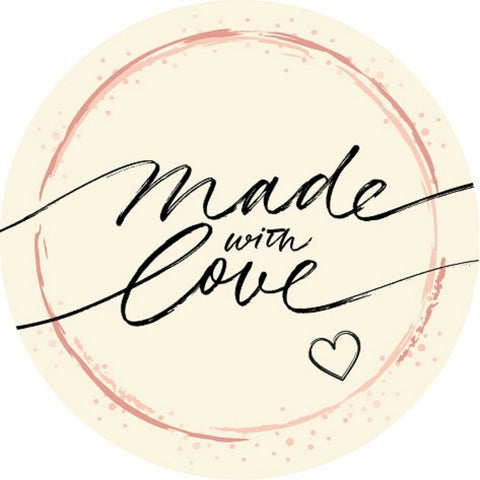 48x hochwertige Etiketten "Made with Love" rund hohe Klebekraft 4cm Aufkleber matt
